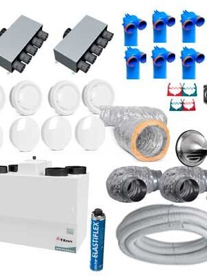 Sistema ventilación doble flujo en kit viviendas 100m² adosados