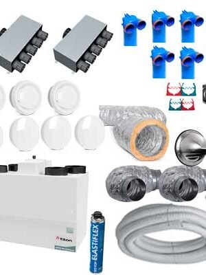 Sistema ventilación doble flujo en kit viviendas 100m²